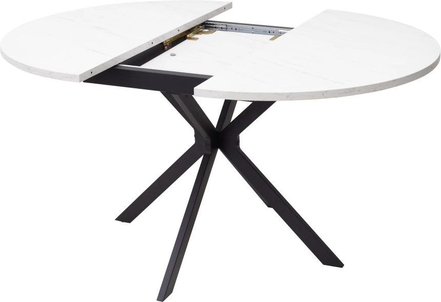 Кухонный стол раздвижной Вега D110, Мрамор Леванто, черный каркас