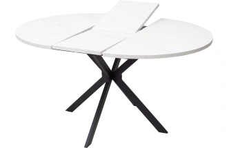 Кухонный стол раздвижной Вега D110, Мрамор Леванто, черный каркас