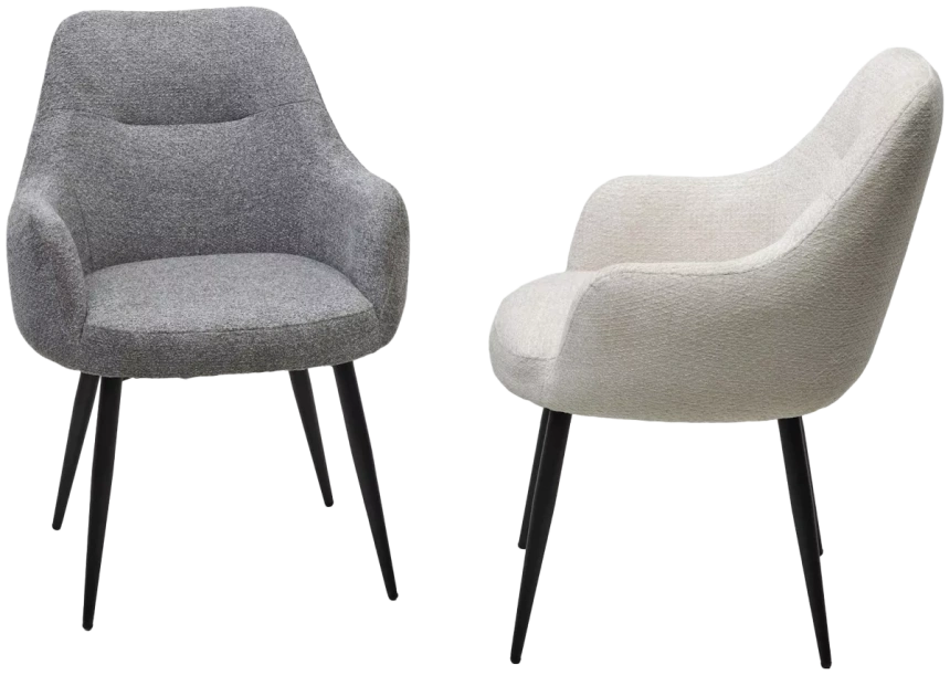 Стул Stamen, мягкий, Davis Retro Bliss 02 светло-бежевый, ткань, черный каркас