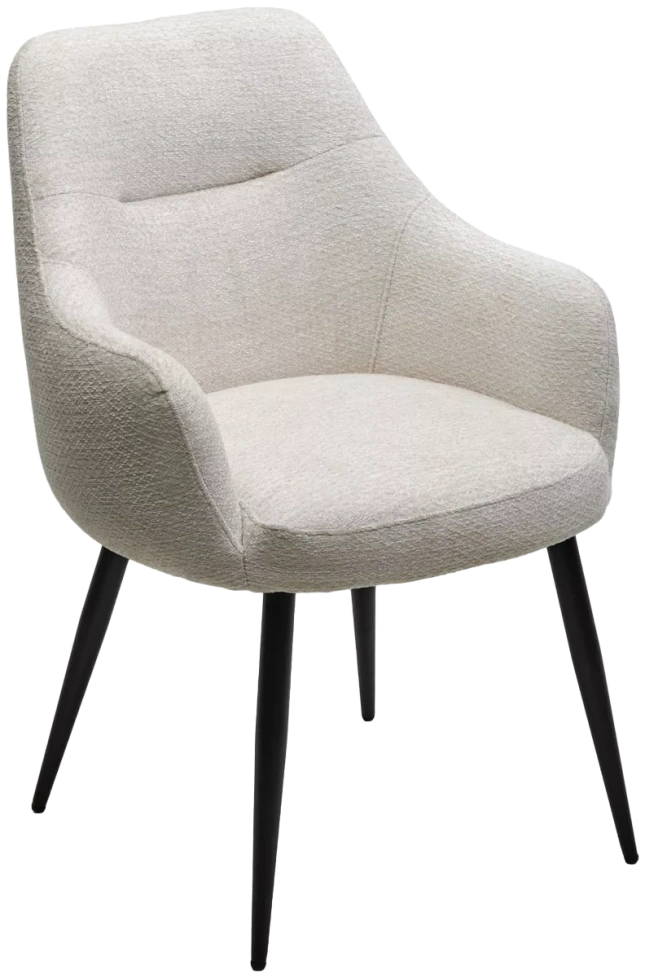 Стул Stamen, мягкий, Davis Retro Bliss 02 светло-бежевый, ткань, черный каркас