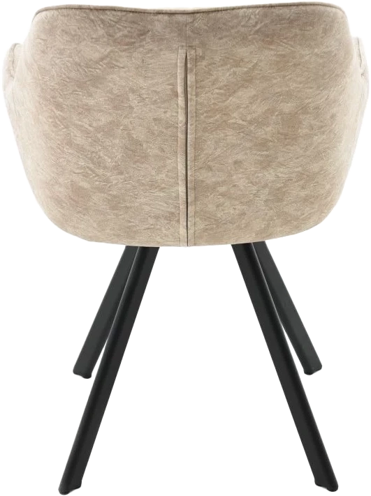 Стул Roan, с подлокотниками мягкий, бежевый, велюр, каркас черный
