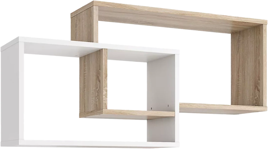 Полка настенная Алекс, Дуб сонома / Белый