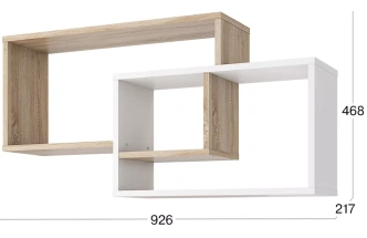 Полка настенная Алекс, Дуб сонома / Белый