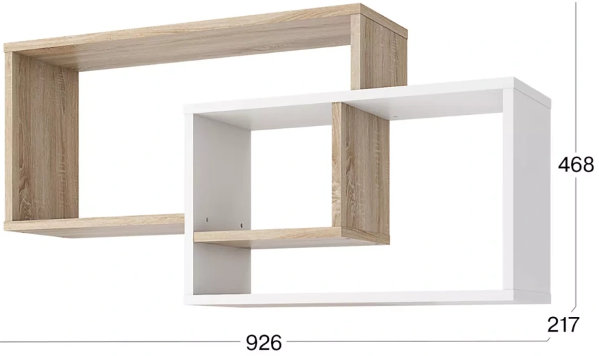 Полка настенная Алекс, Дуб сонома / Белый