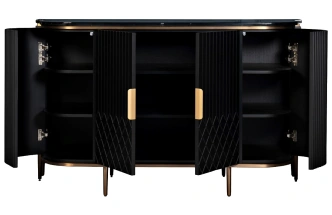 Комод 77IP-2310, с полками, черный 