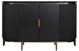 Комод 77IP-2310, с полками, черный 