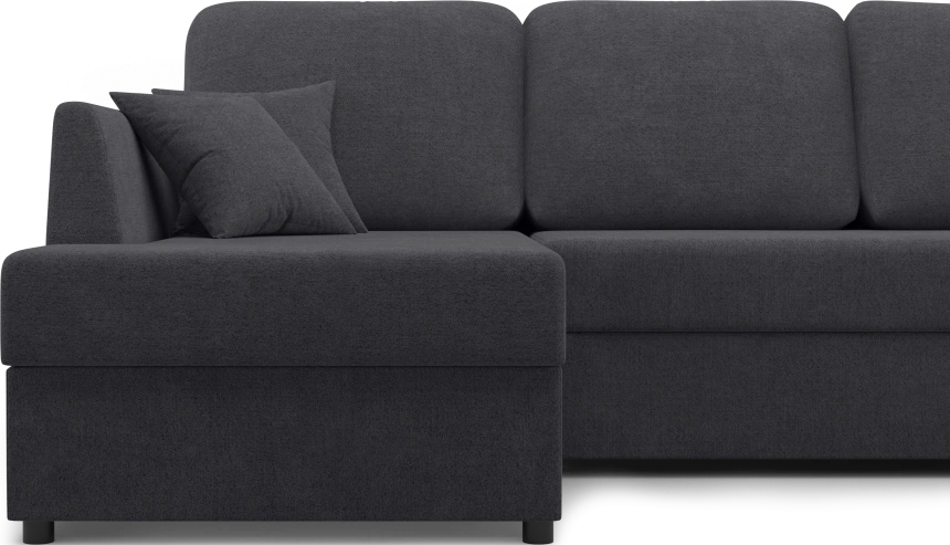 Диван угловой Консул, модель 074, левый, Danco 998 (черный)