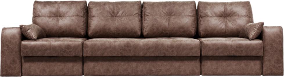 Диван прямой Остин 3, ткань Buffalo chocolate, декор Рамух белый
