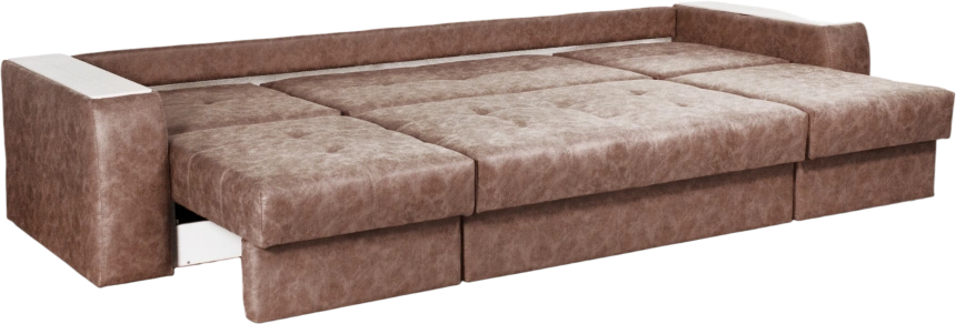 Диван прямой Остин 3, ткань Buffalo chocolate, декор Рамух белый