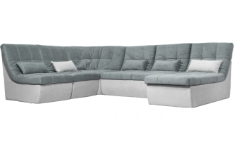 Диван угловой София 2 удлиненный, MONAKO-A 06, MONAKO-A 14, с задней тканью