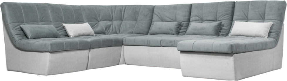 Диван угловой София 2 удлиненный, MONAKO-A 06, MONAKO-A 14, с задней тканью