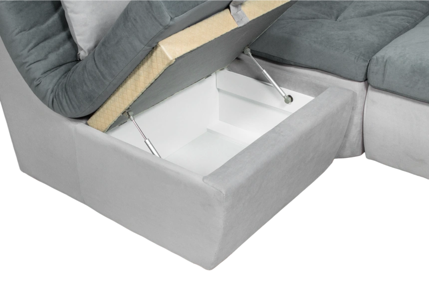 Диван угловой София 2 удлиненный, MONAKO-A 06, MONAKO-A 14, с задней тканью