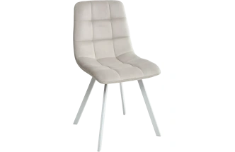 Стул Chilli Square, мягкий, G108-06 серебристо-серый, велюр, белый каркас