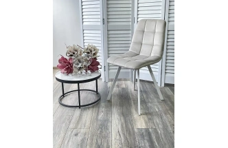 Стул Chilli Square, мягкий, G108-06 серебристо-серый, велюр, белый каркас