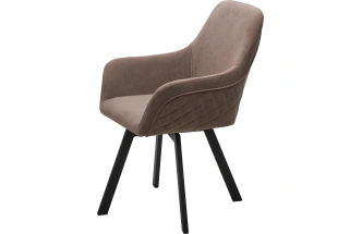 Стул Jet, поворотный, мягкий, B5 капучино, велюр, черный каркас
