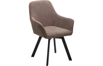 Стул Jet, поворотный, мягкий, B5 капучино, велюр, черный каркас