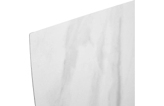 Кухонный стол раздвижной Foggia 140, KL-99 Белый мрамор матовый, итальянская керамика, черный каркас