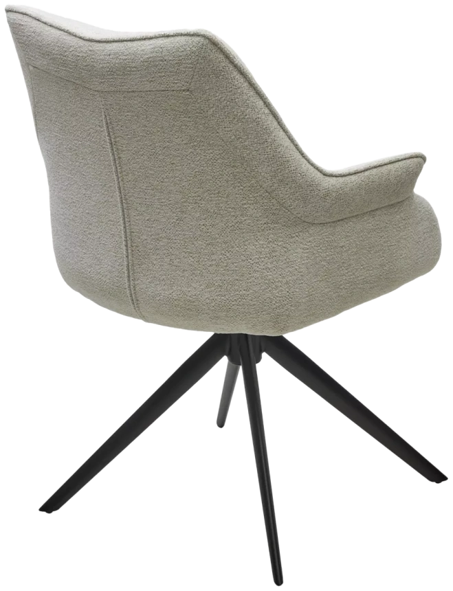 Стул Ove, мягкий, поворотный, Raven 22 Бежево-белый, ткань, черный каркас