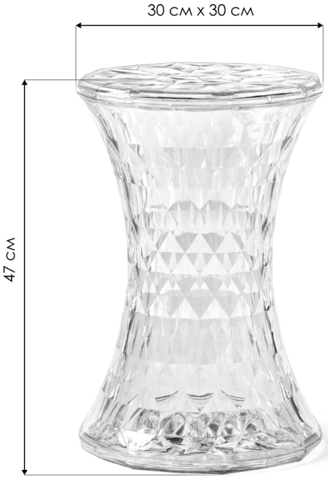 Стул-столик Button, 30x47, clear