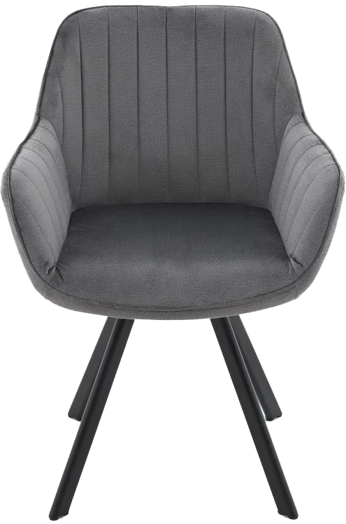 Стул Roan, с подлокотниками мягкий, серый Grey, велюр, каркас черный