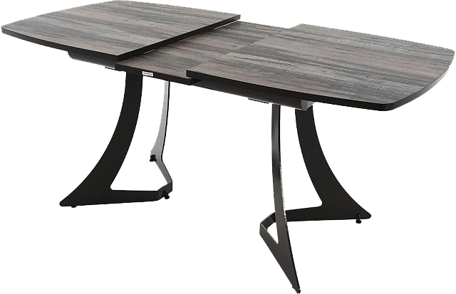 Кухонный стол Милан, ПМ пластик, дерево темное, каркас черный