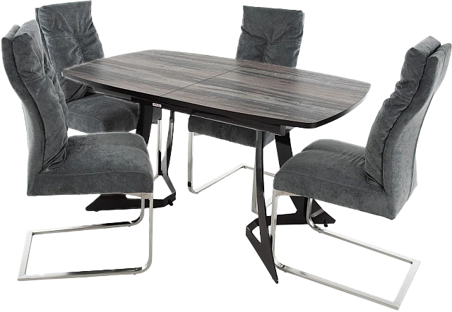 Кухонный стол Милан, ПМ пластик, дерево темное, каркас черный