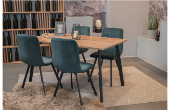 Кухонный стол Тринити Лофт, 120x80, ЛДСП, дуб делано темный, каркас черный матовый