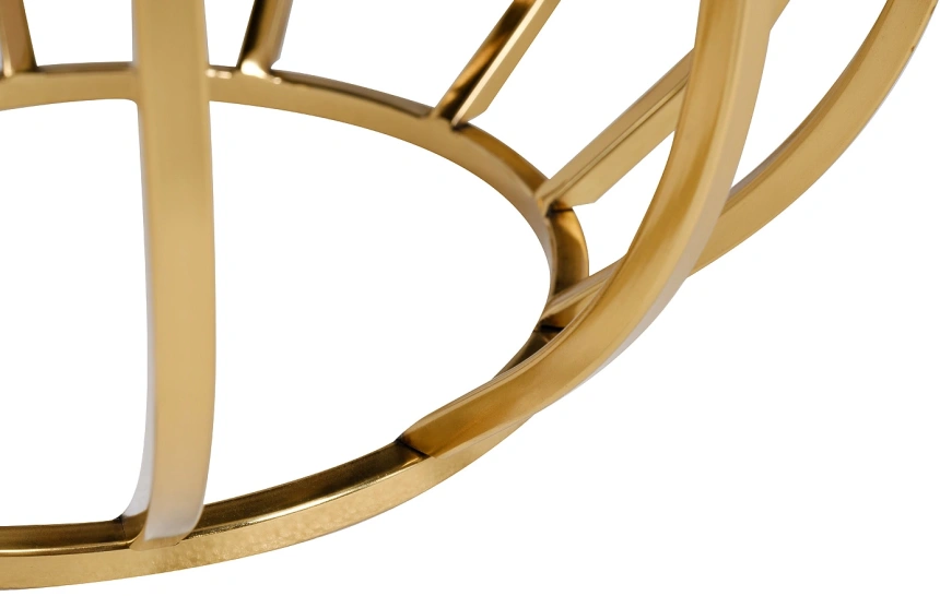 Журнальный стол 79MAL-7072, 47x47x60, мрамор, белый / золото