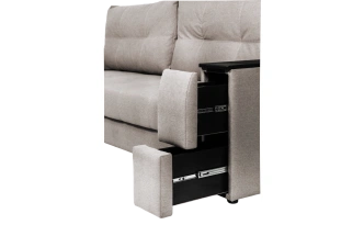 Диван прямой Атлант 2, ткань Tesla smoke, декор Венге