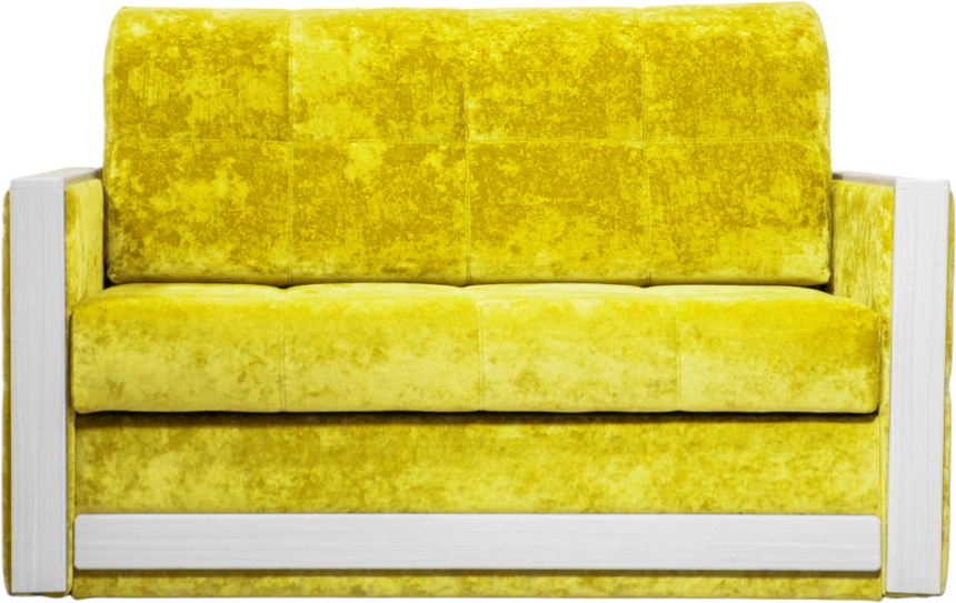 Диван прямой малый Адель 2, ткань Спарк Елов, декор Рамух белый