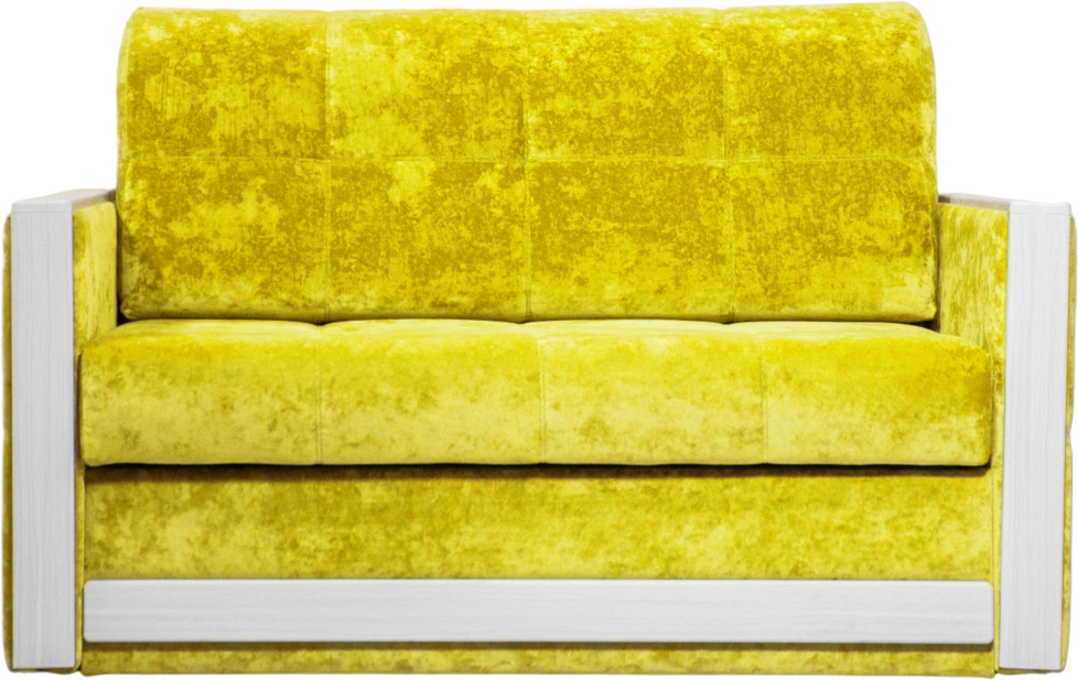 Диван прямой малый Адель 2, ткань Спарк Елов, декор Рамух белый