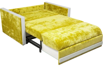 Диван прямой малый Адель 2, ткань Спарк Елов, декор Рамух белый