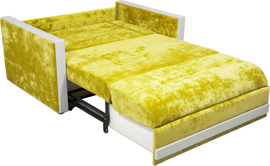 Диван прямой малый Адель 2, ткань Спарк Елов, декор Рамух белый