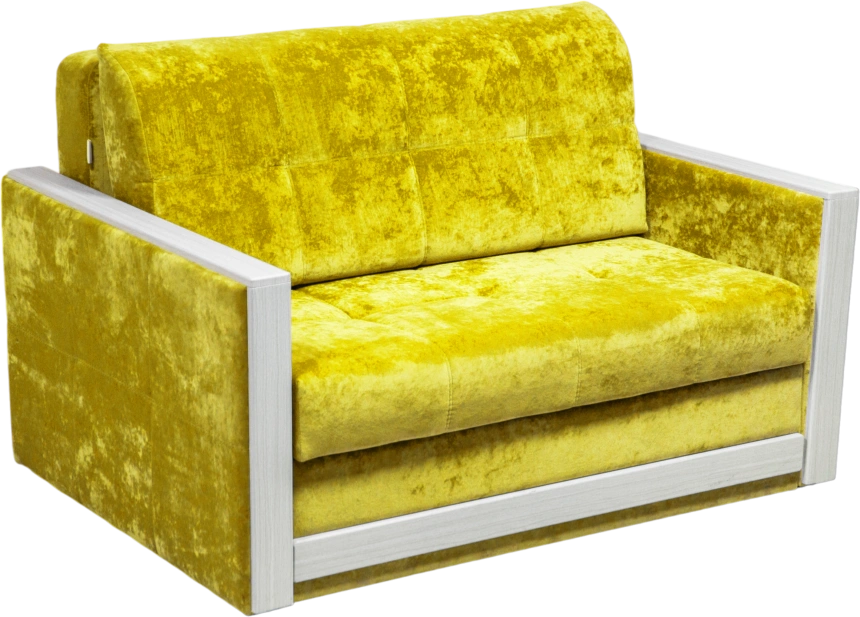 Диван прямой малый Адель 2, ткань Спарк Елов, декор Рамух белый