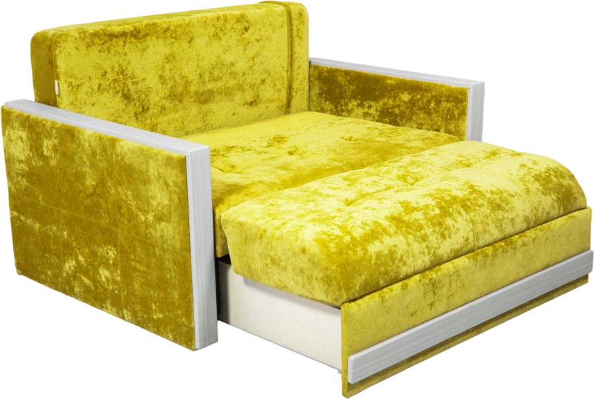 Диван прямой малый Адель 2, ткань Спарк Елов, декор Рамух белый