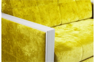 Диван прямой малый Адель 2, ткань Спарк Елов, декор Рамух белый