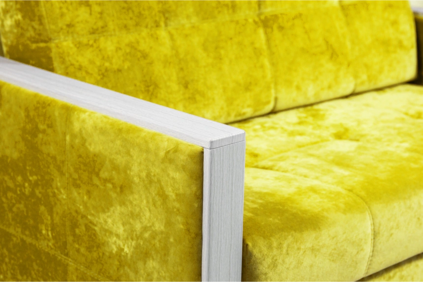 Диван прямой малый Адель 2, ткань Спарк Елов, декор Рамух белый