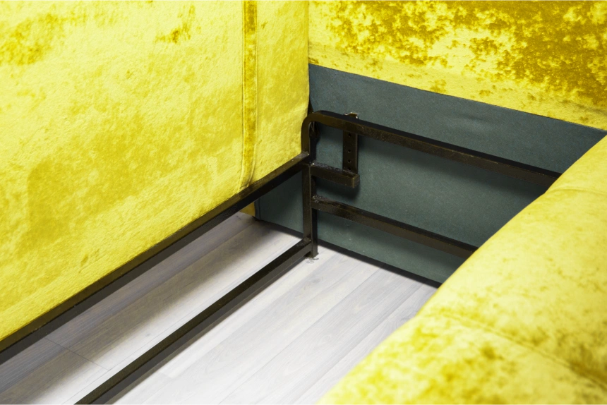 Диван прямой малый Адель 2, ткань Спарк Елов, декор Рамух белый