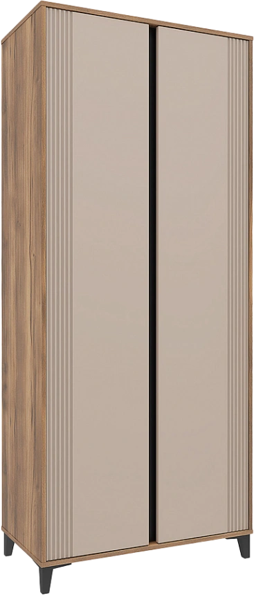 Шкаф в спальню Богемия, двухдверный, распашной, Дуб барокко / Бежевый