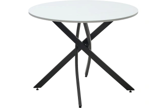 Кухонный стол Дарио D100, Белый, стекло, Черный каркас