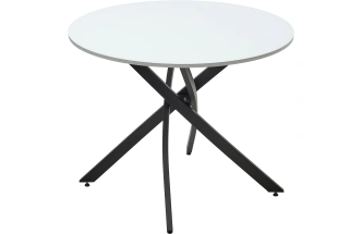 Кухонный стол Дарио D100, Белый, стекло, Черный каркас