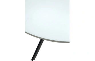 Кухонный стол Дарио D100, Белый, стекло, Черный каркас