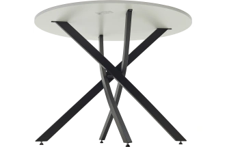 Кухонный стол Дарио D100, Белый, стекло, Черный каркас