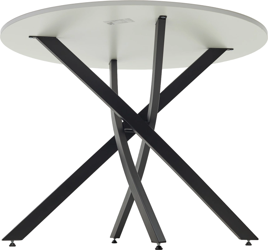 Кухонный стол Дарио D100, Белый, стекло, Черный каркас