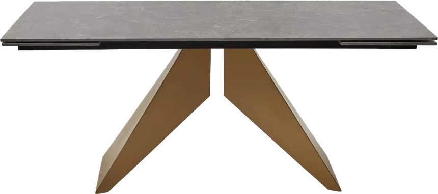 Кухонный стол раздвижной Ales 180, Black Grave Solid Ceramic керамика, металл бронза