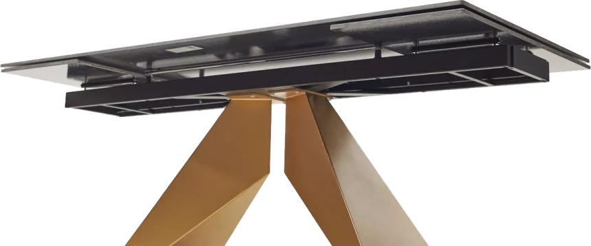 Кухонный стол раздвижной Ales 180, Black Grave Solid Ceramic керамика, металл бронза