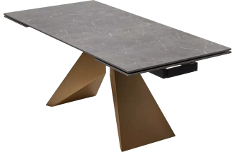 Кухонный стол раздвижной Ales 180, Black Grave Solid Ceramic керамика, металл бронза