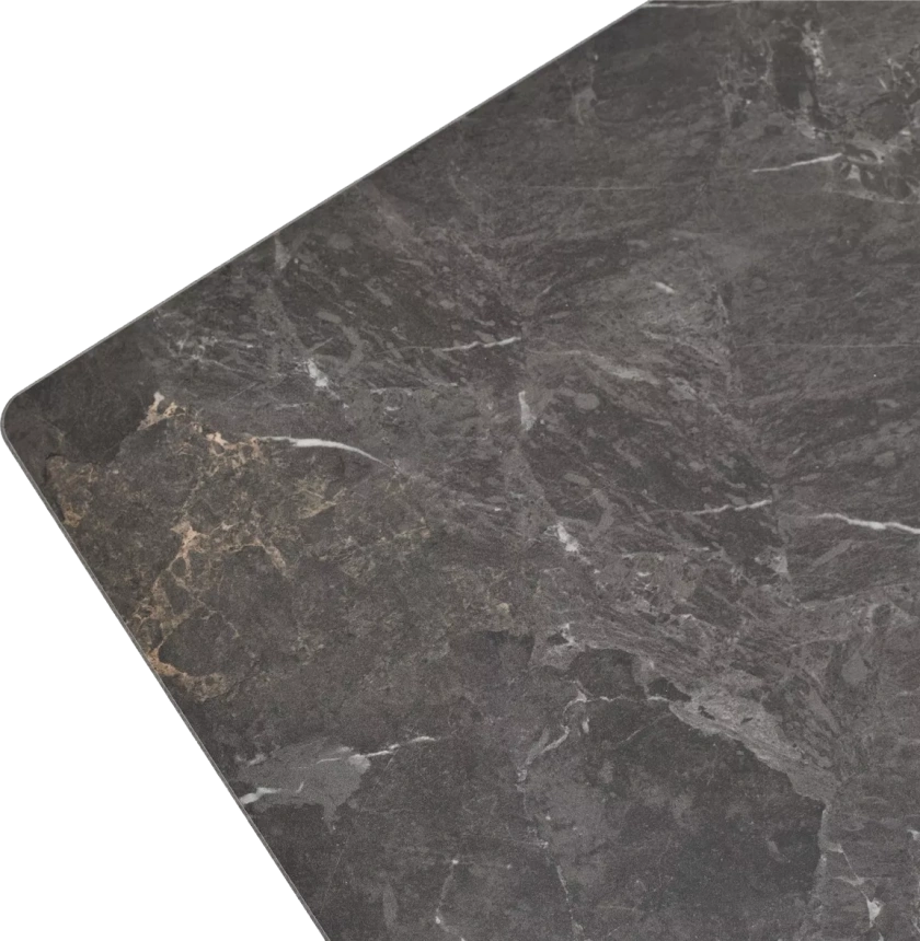 Кухонный стол раздвижной Ales 180, Black Grave Solid Ceramic керамика, металл бронза