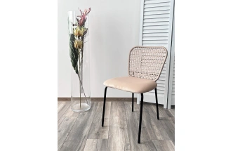 Стул Juno, G062-03 светлый беж, велюр, черный каркас