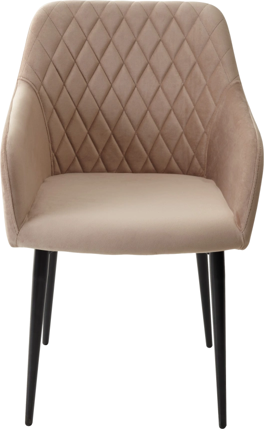 Стул Brandy-X, мягкий, Бежевый #5, велюр, черный каркас